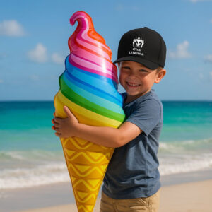 3. Rainbow Ice Cream Inflate 36”